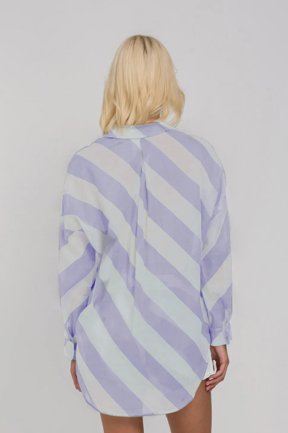 Defiant Shirt - Blueberry Bliss/Ivory Diagonal Stripe