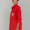 Defiant Shirt - Red with Peppa Hart Flower