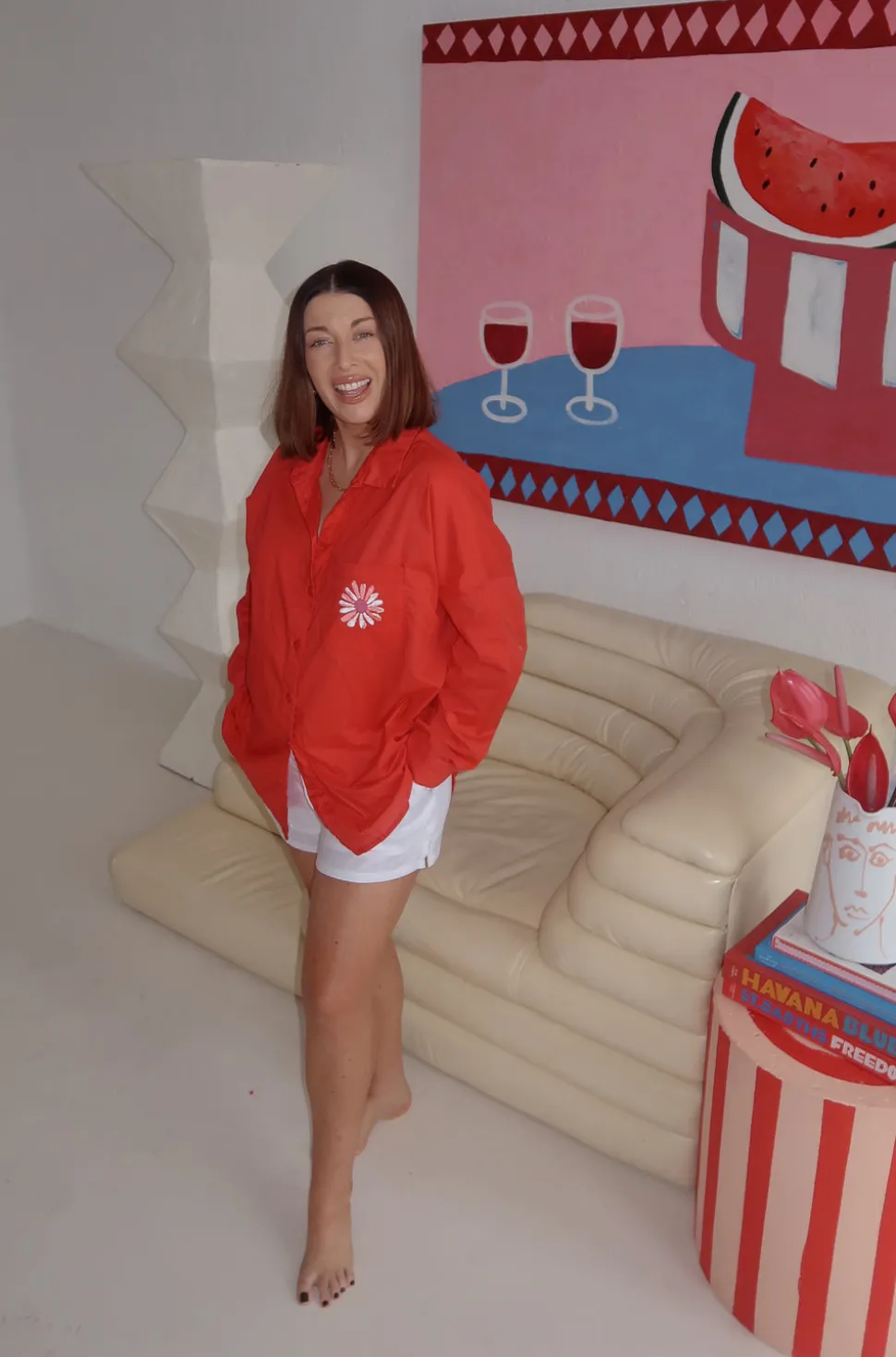 Defiant Shirt - Red with Peppa Hart Flower