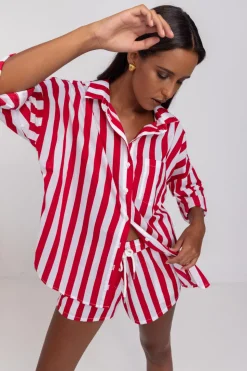 Defiant Shirt - Red/White Bold Stripe