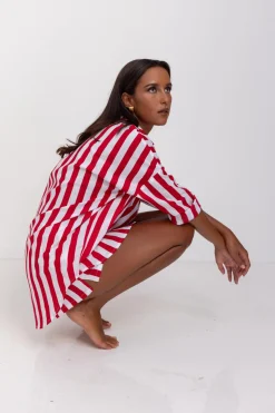 Defiant Shirt - Red/White Bold Stripe