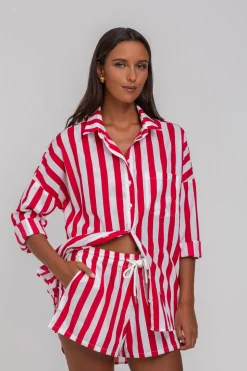 Defiant Shirt - Red/White Bold Stripe