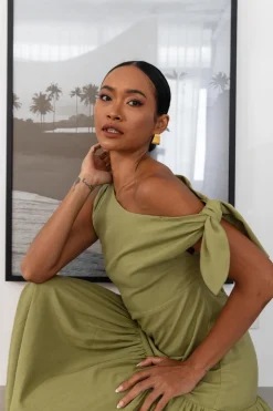 Dhalia Dress - Crispy Moss