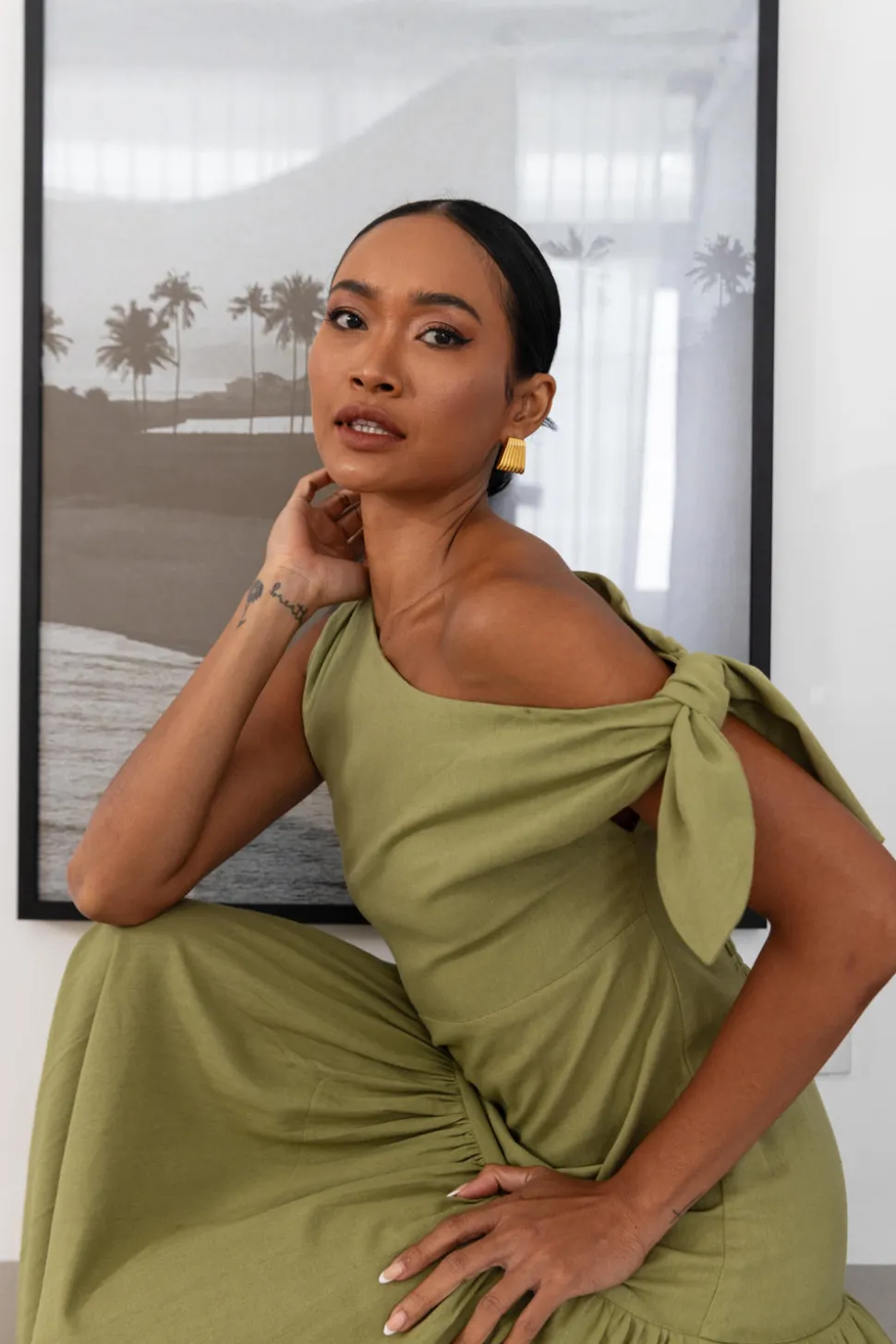 Dhalia Dress - Crispy Moss