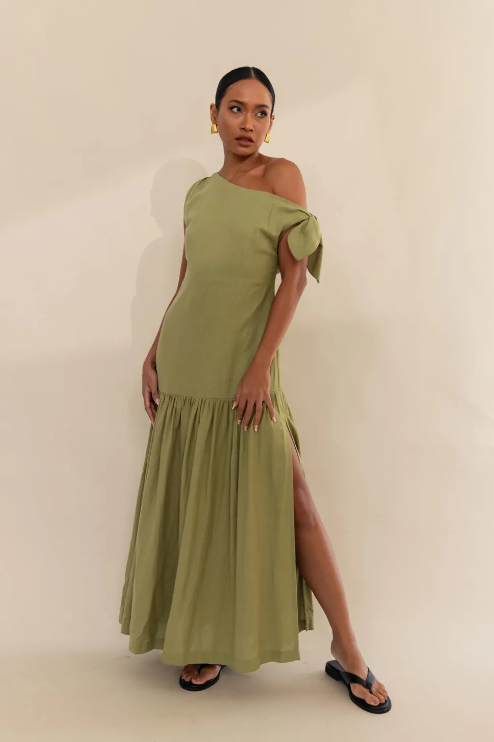 Dhalia Dress - Crispy Moss