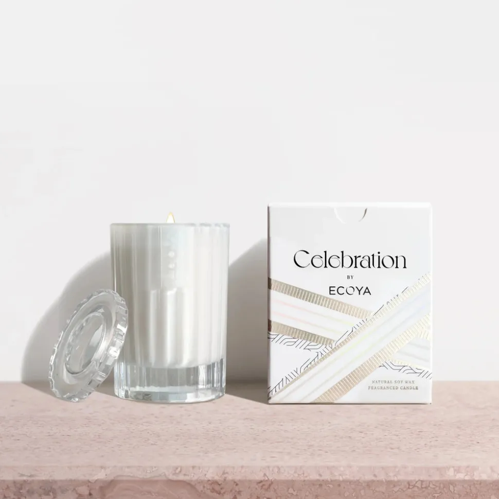 ECOYA - White Musk & Warm Vanilla Mini Celebration Candle - 80g Soy Candle