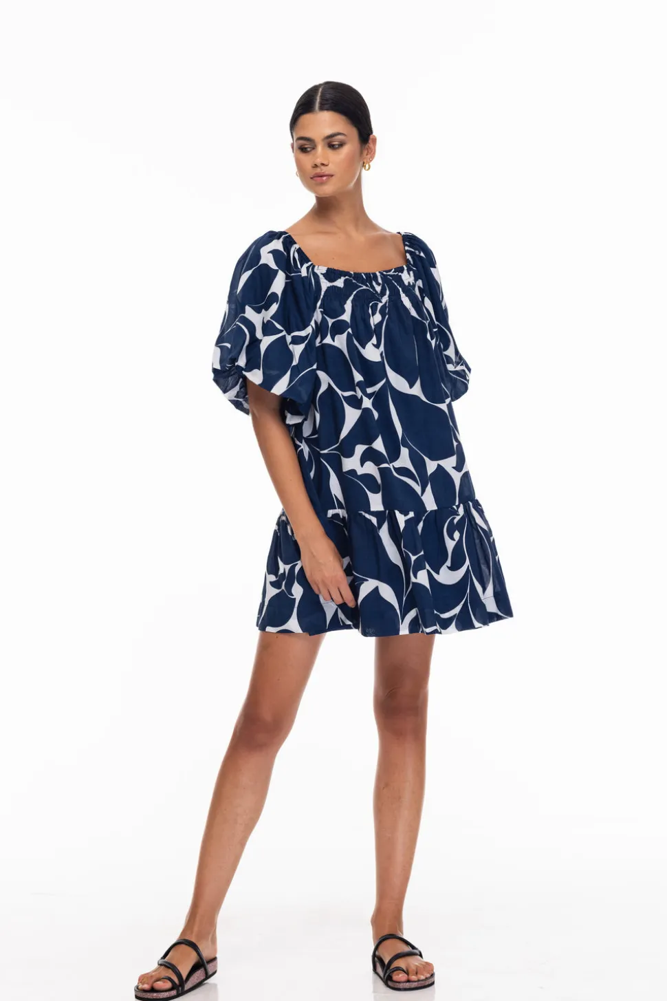 Everest Dress - Blue/White Floral Print