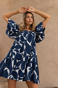Everest Dress - Blue/White Floral Print