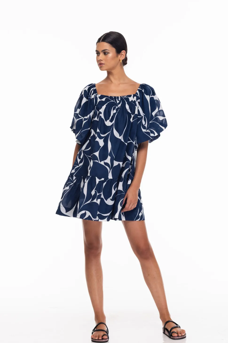 Everest Dress - Blue/White Floral Print