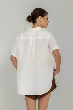 Felix Shirt - Ivory with Chocolate Peppa Hart Flower
