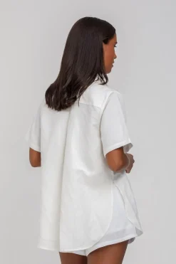 Felix Shirt - Ivory with Chocolate Peppa Hart Flower
