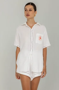 Felix Shirt - Ivory with Pink Peppa Hart Flower
