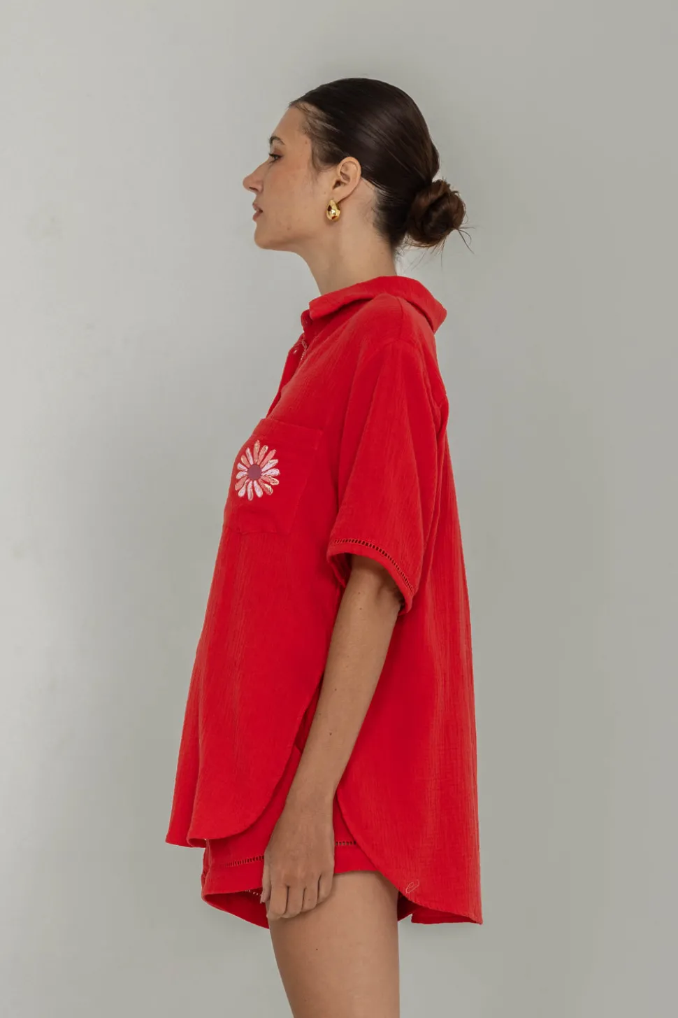 Felix Shirt - Red with Peppa Hart Flower