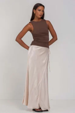 Find Me Wrap Skirt - Sand Grey