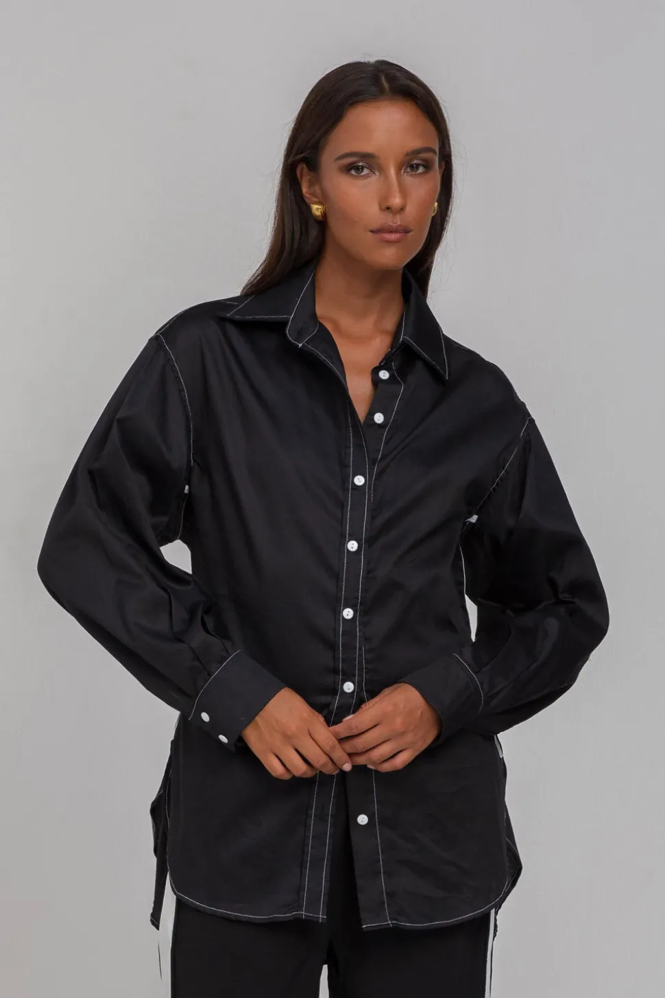 Find My Luck Shirt - Black with White Contrast