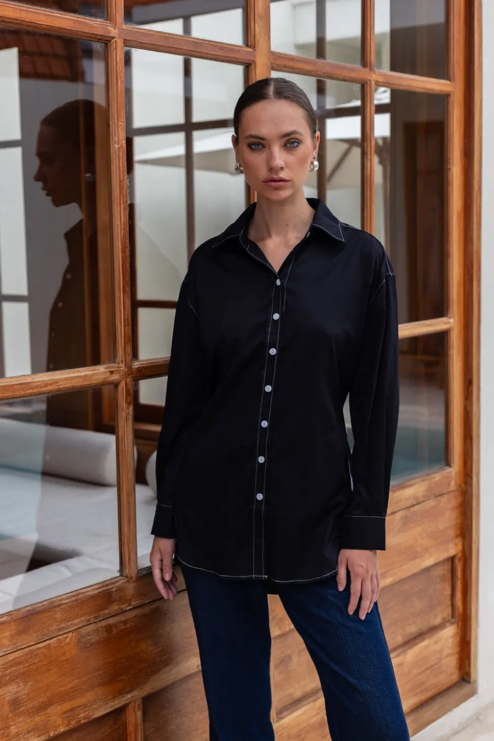 Find My Luck Shirt - Black with White Contrast