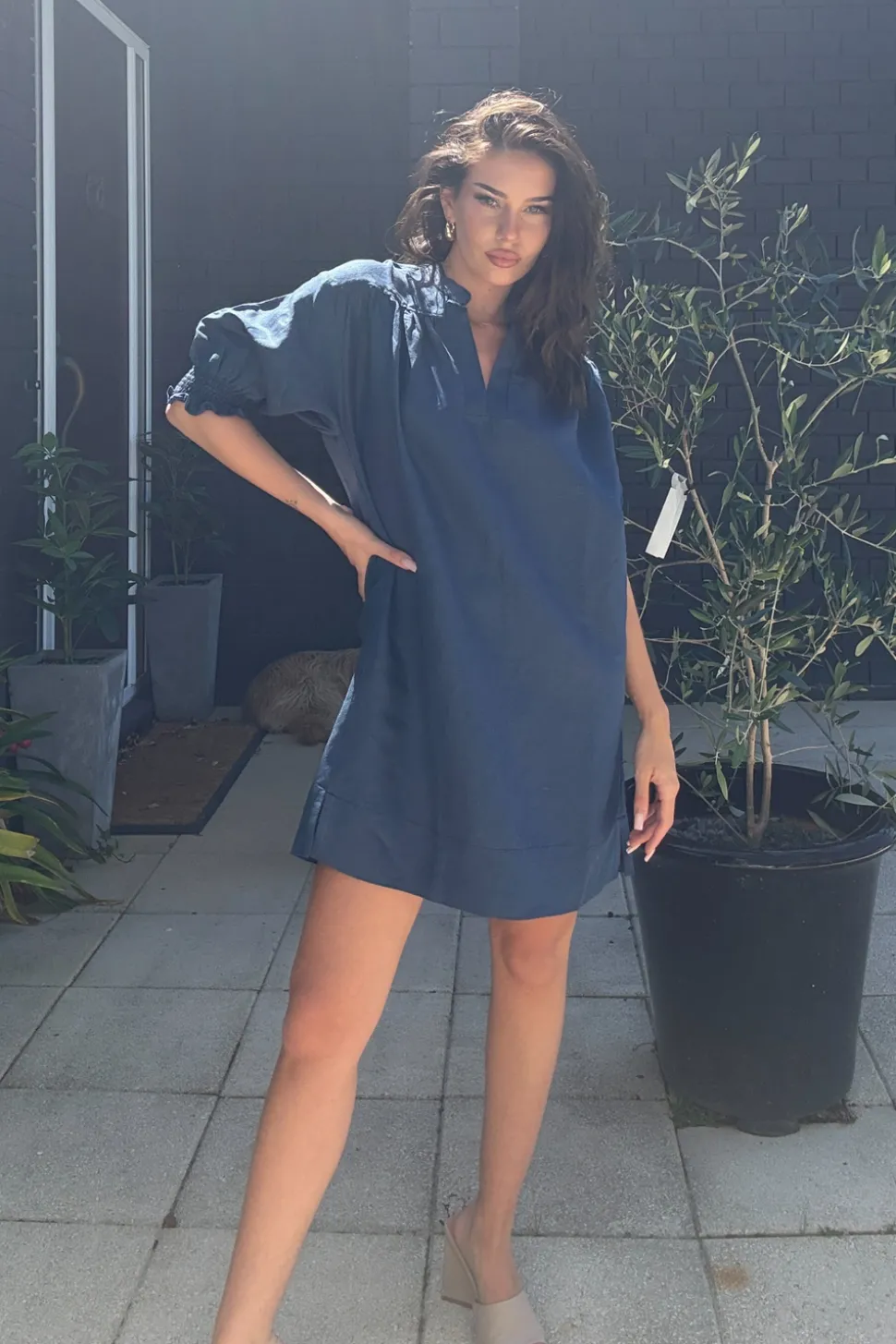 First Spark Dress - Denim Blue