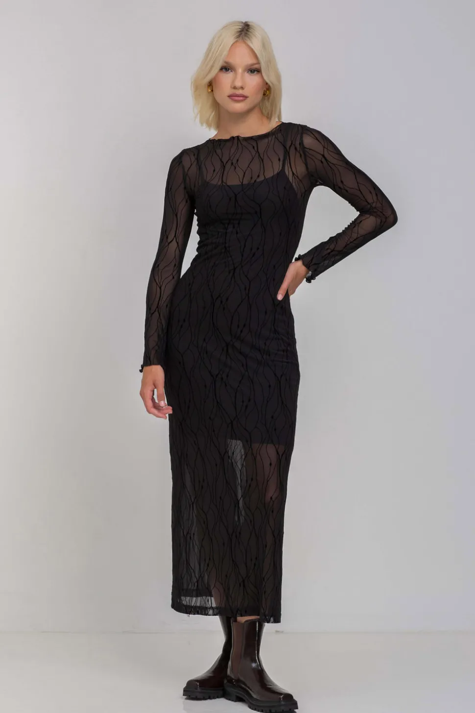 Gigi Dress - Black Vines