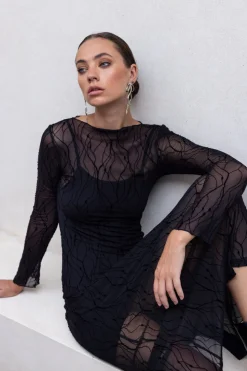 Gigi Dress - Black Vines
