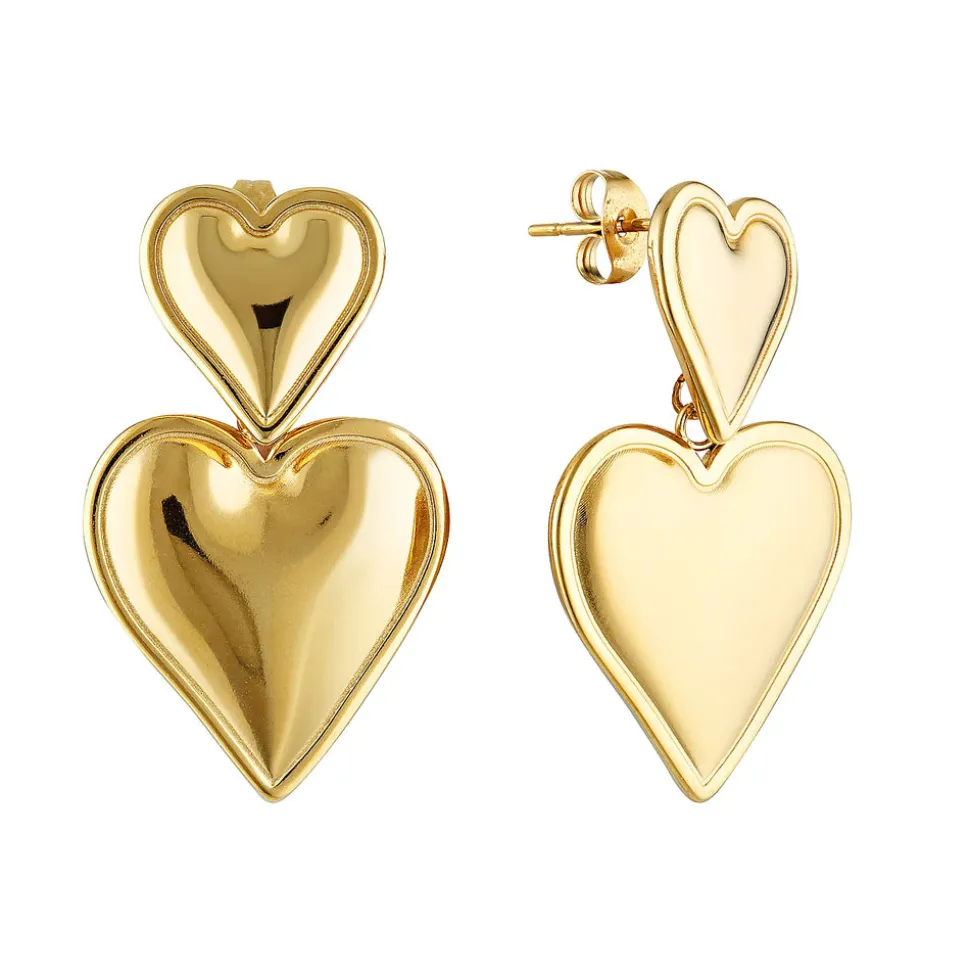 GIMME - Alexandra Double Heart Earrings - Gold