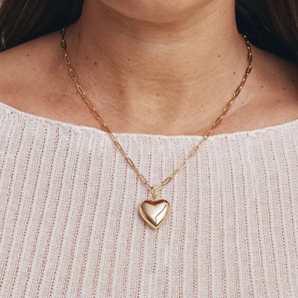 GIMME - Ella Puffy Heart Necklace - Gold