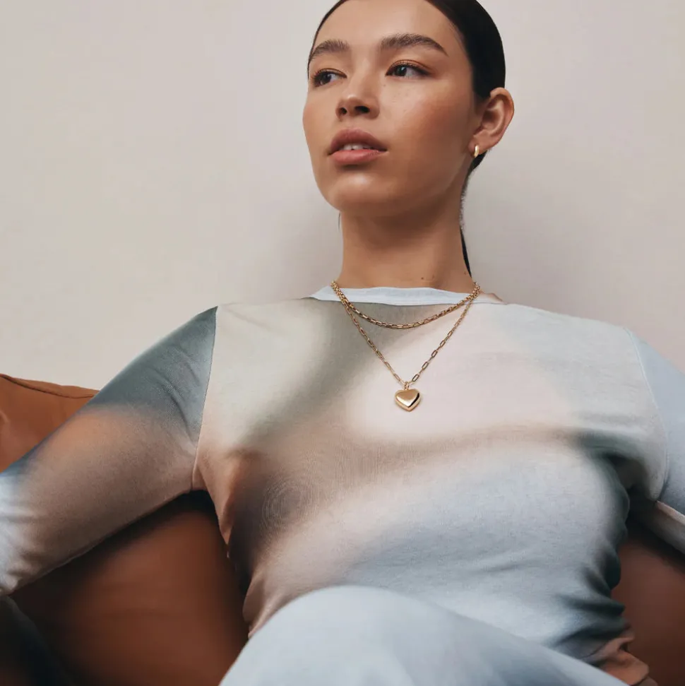 GIMME - Ella Puffy Heart Necklace - Gold