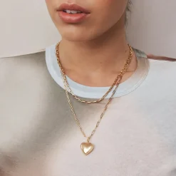 GIMME - Ella Puffy Heart Necklace - Gold