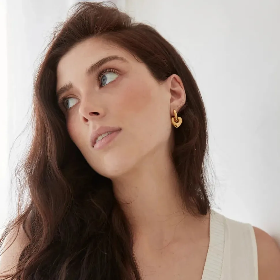 GIMME - Lisa Puffy Heart Gold Earrings