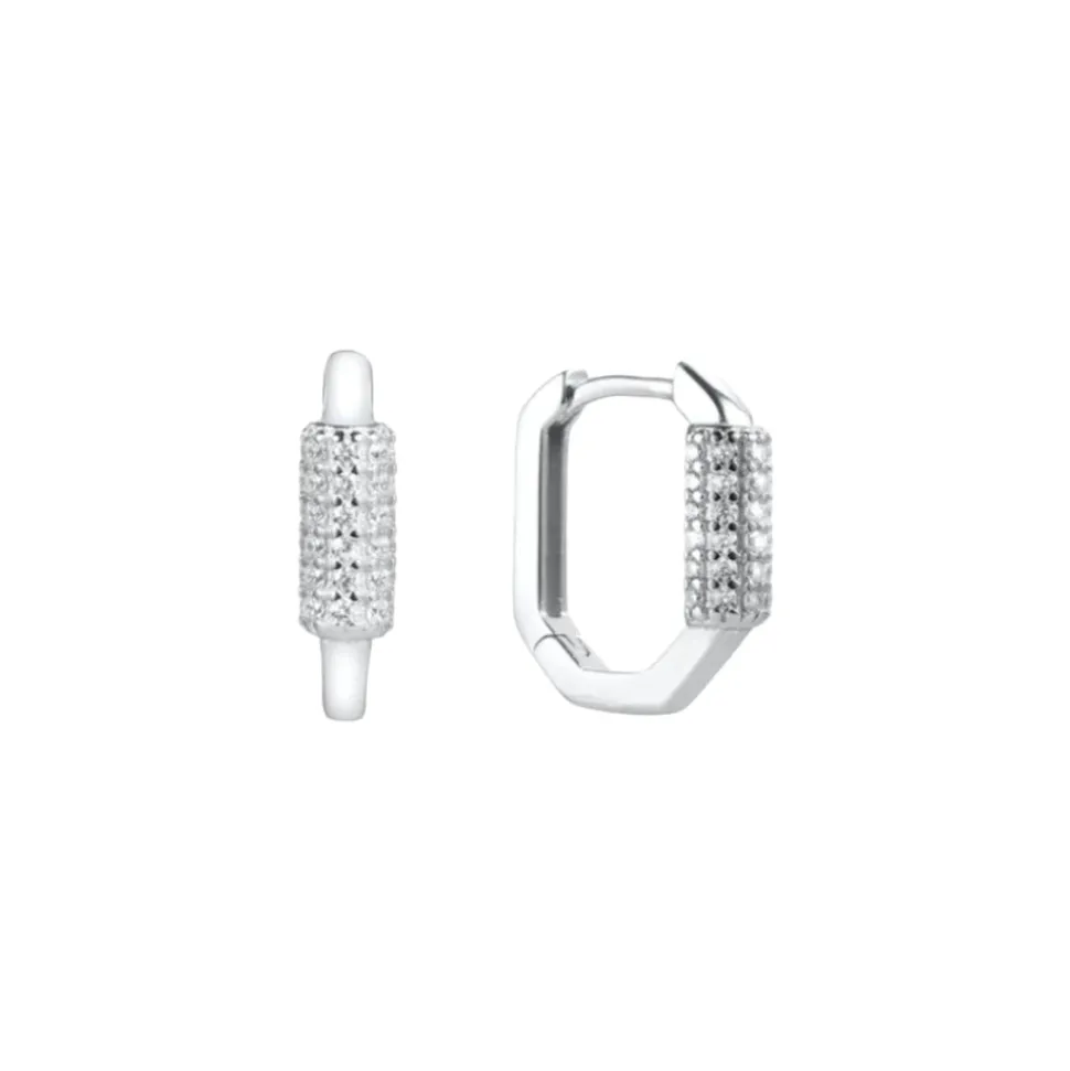 Gimme - Rhinestone Silver Huggies