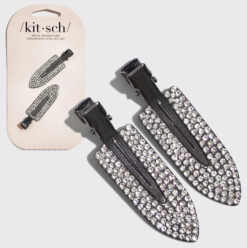 Kitsch Metal Rhinestone Creaseless Clips - 2pc