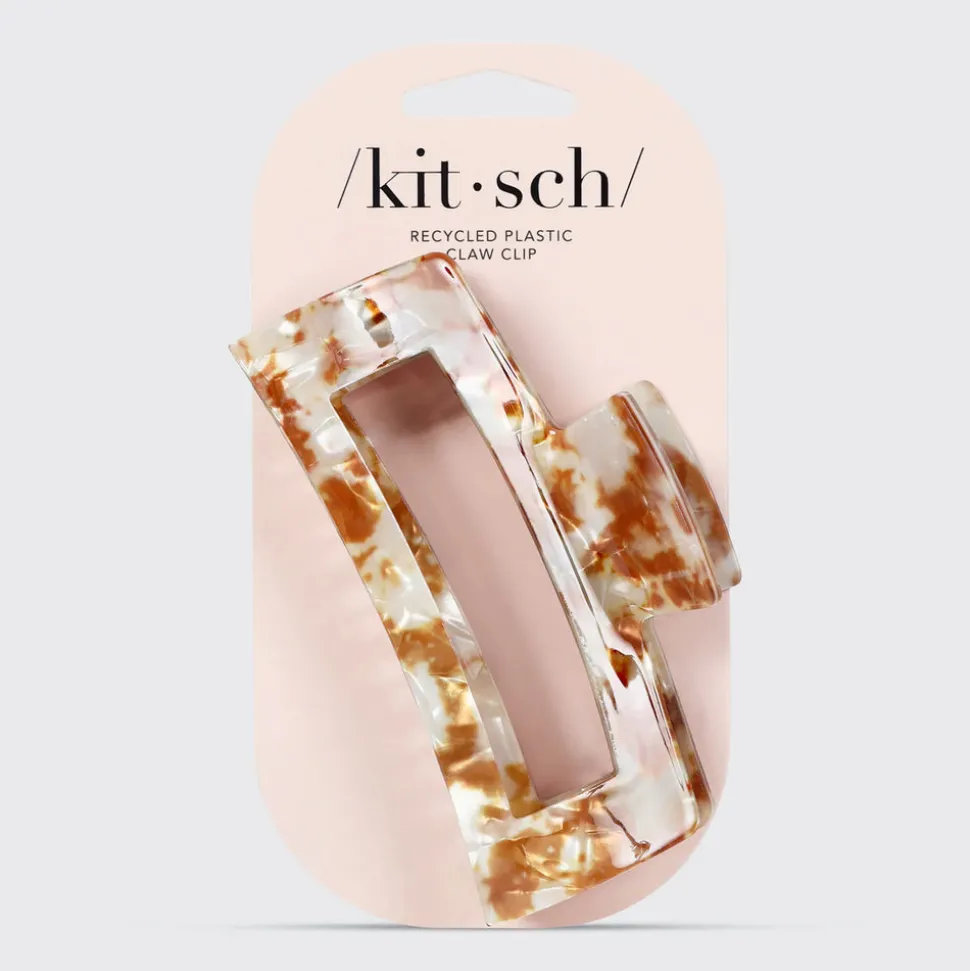 Kitsch Recycled Plastic Jumbo Open Shape Claw Clip - Brown
