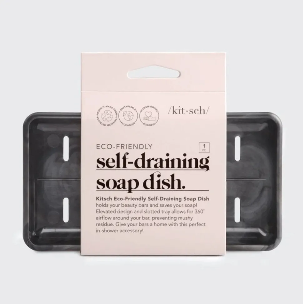 Kitsch Recycled Plastic Self Draining Soap Dish - Black