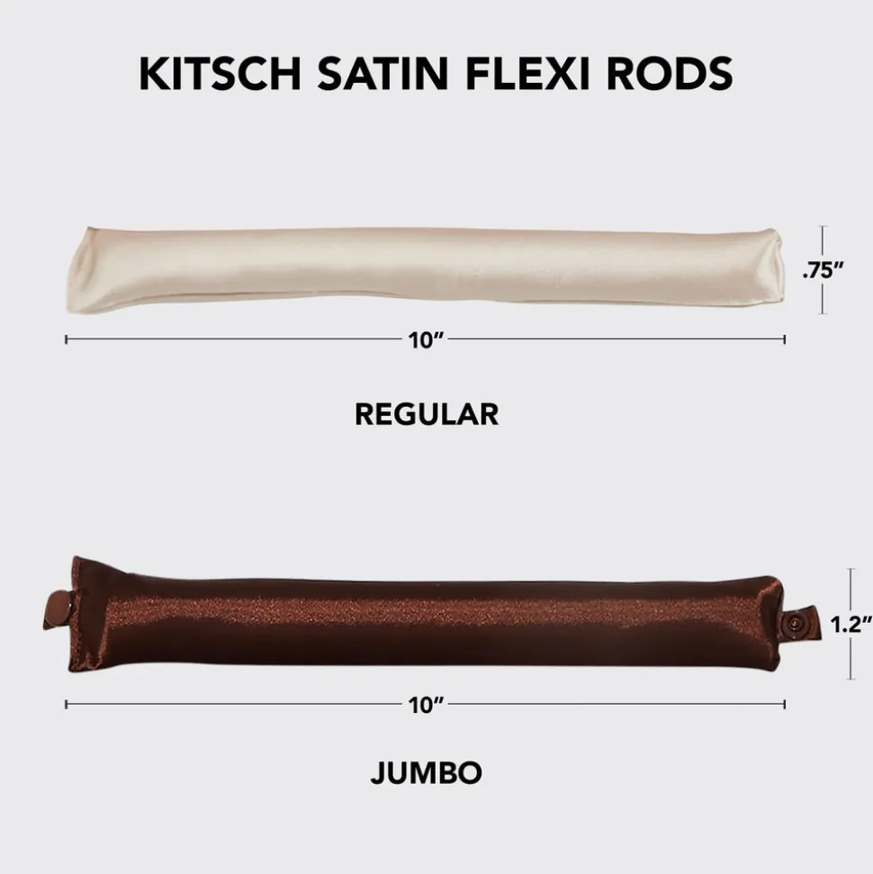 Kitsch Satin Jumbo Flexi Rods 4pc - Rosewood