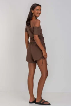 Luca Short - Chocolate with White Topstitching