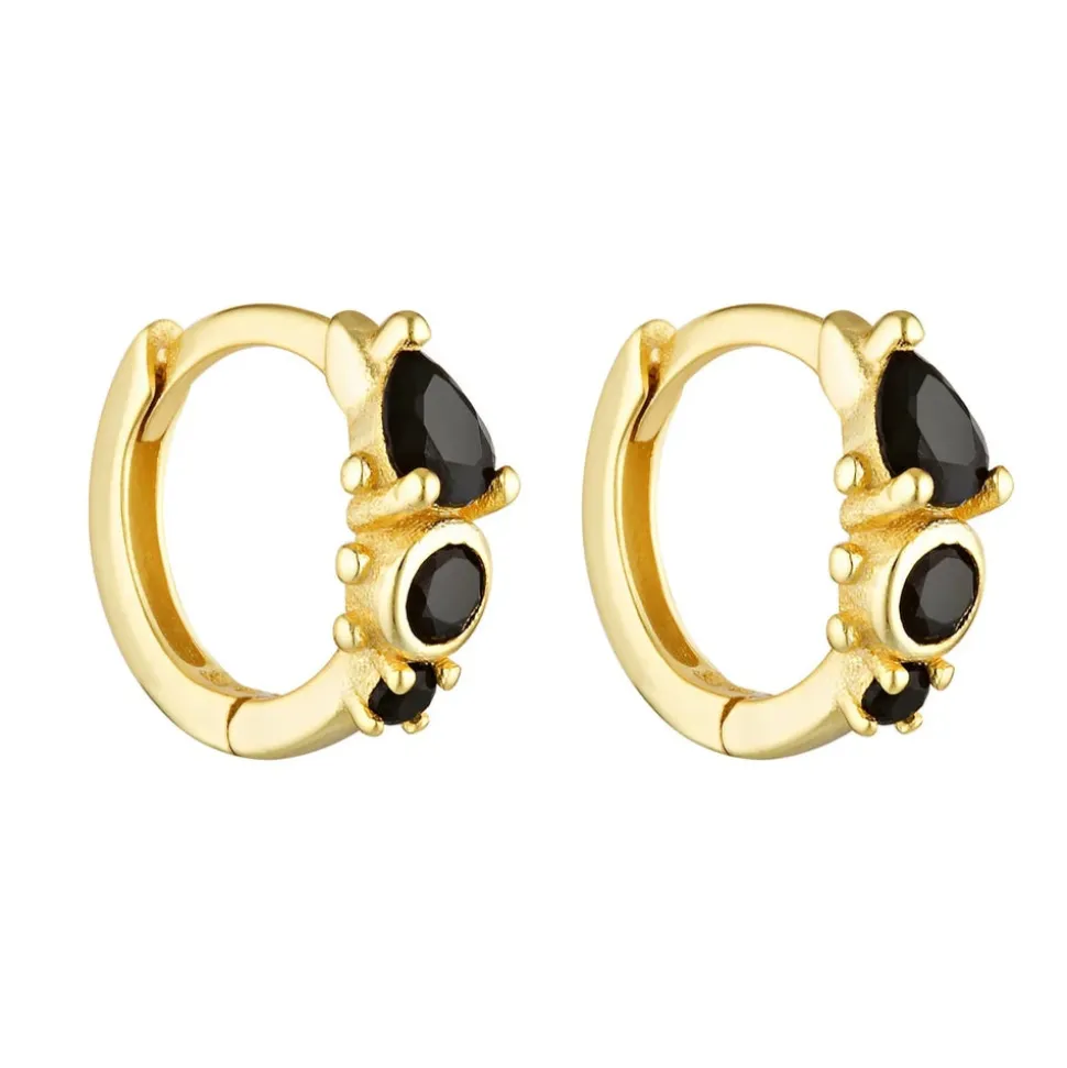 Porter Jewellery - Heirloom Huggies - Gold/Onyx