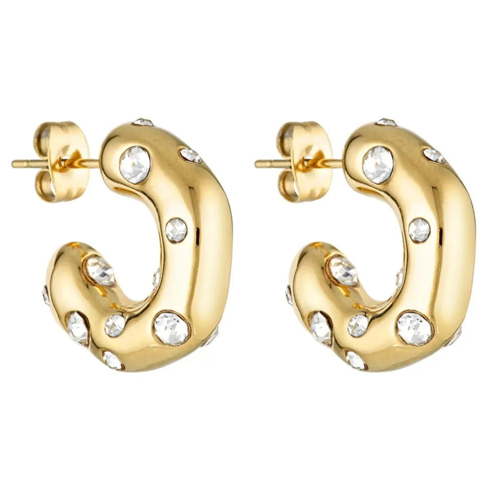 Porter Jewellery - Mali Hoops - Gold/Clear