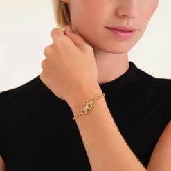 Rosefield Chunky Bow Link Studs Bracelet - Gold