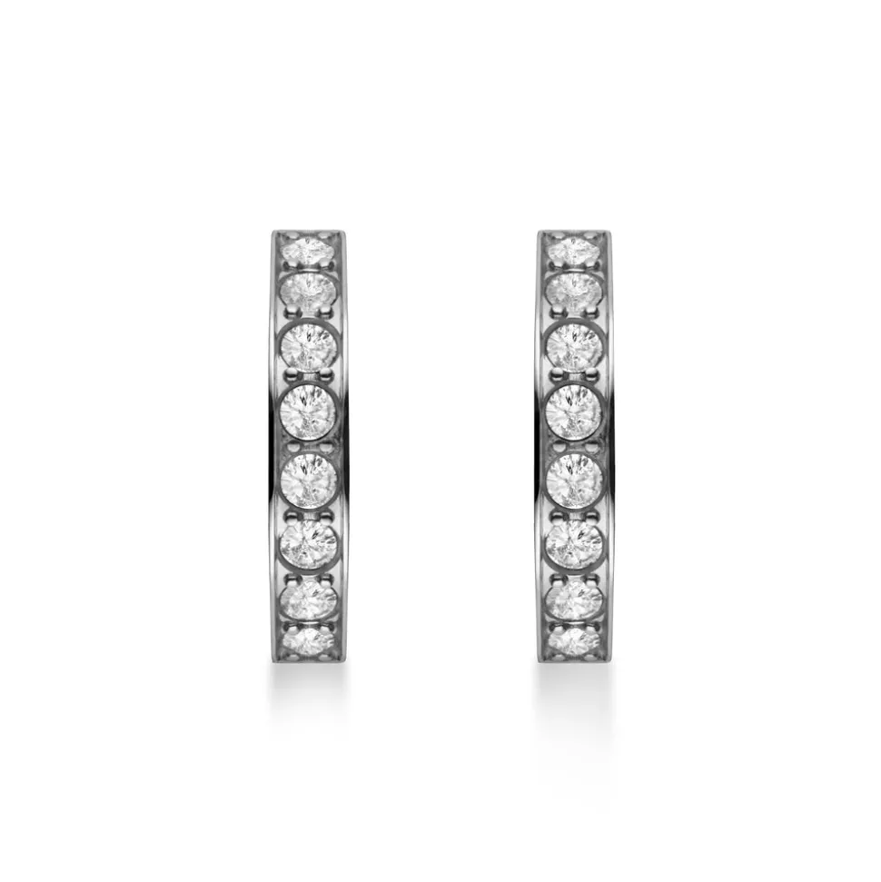 Rosefield Crystal Hoops - Silver