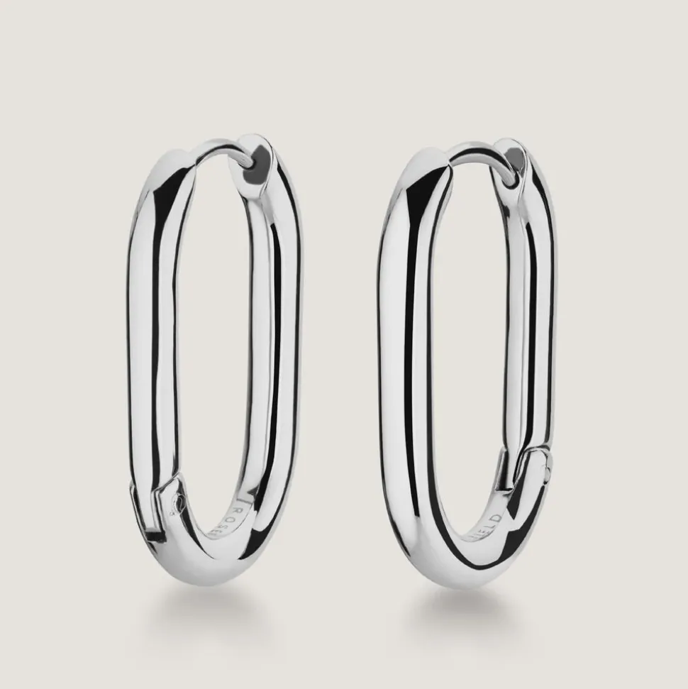 Rosefield Large Oval Hoops - Silver