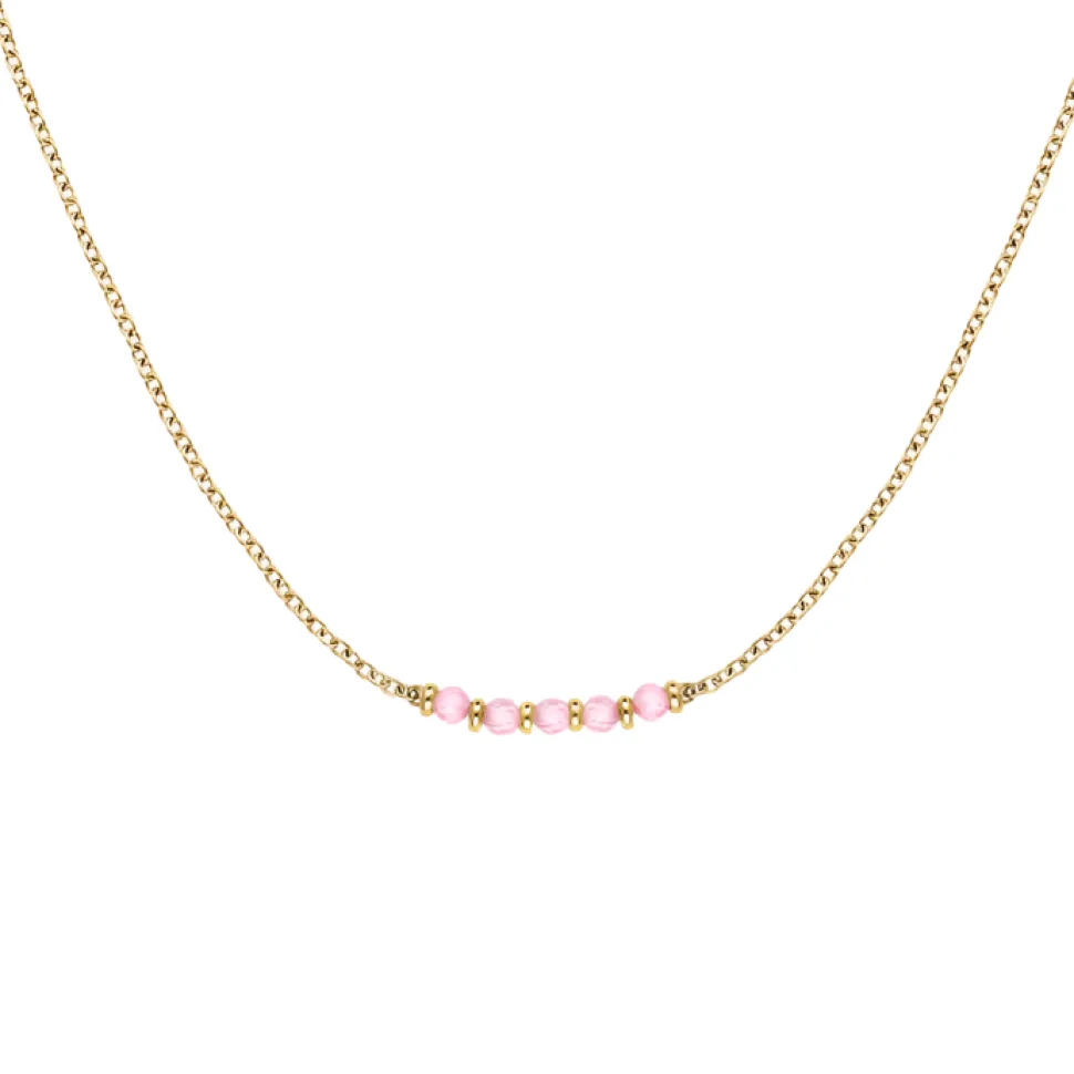 Rosefield Pink 5 Row Stone Necklace