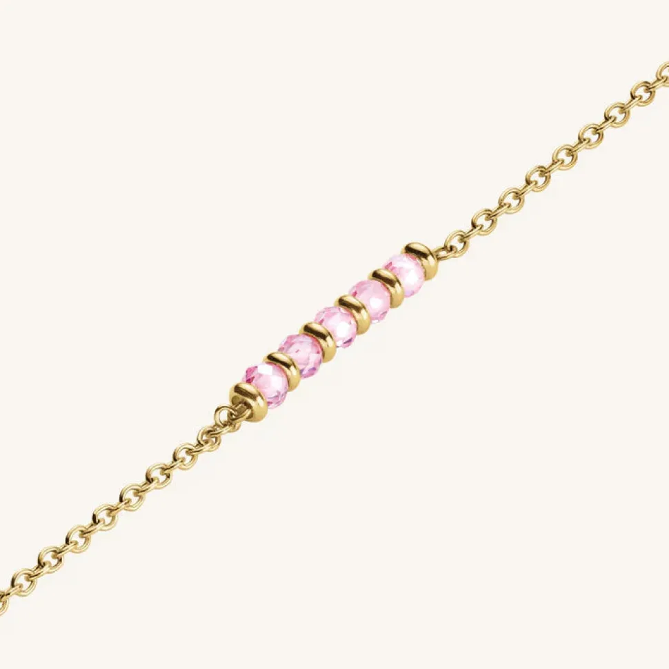 Rosefield Pink 5 Row Stone Necklace