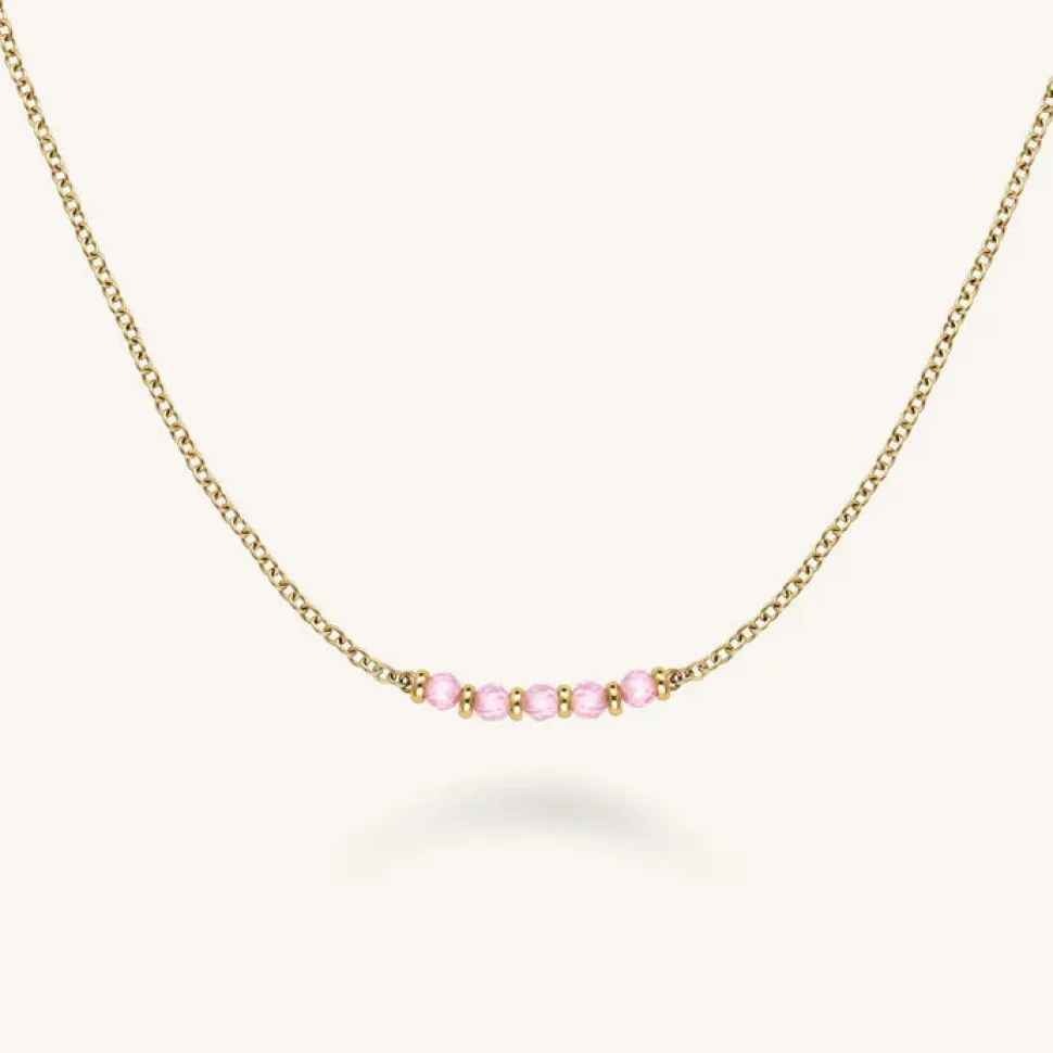 Rosefield Pink 5 Row Stone Necklace
