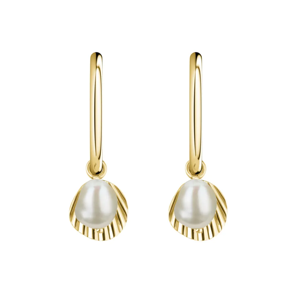 Rosefield Shell & Pearl Drop Earring - Gold