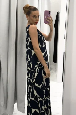 S25/50663 Finally Here Dress - Blue/White Floral Print