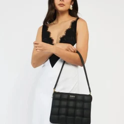 Saben - Matilda Shoulder Bag - Black Woven