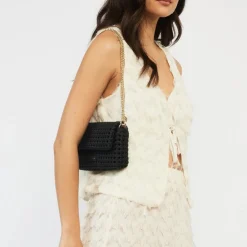 Saben - Milla Shoulder Bag - Black Fine Braid