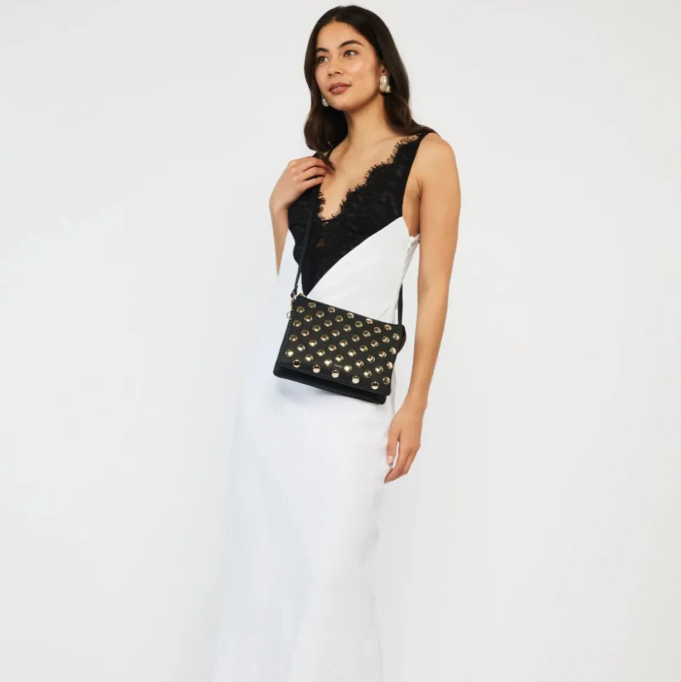 Saben - Tilly's Big Sis Crossbody - Black + Gold Stud