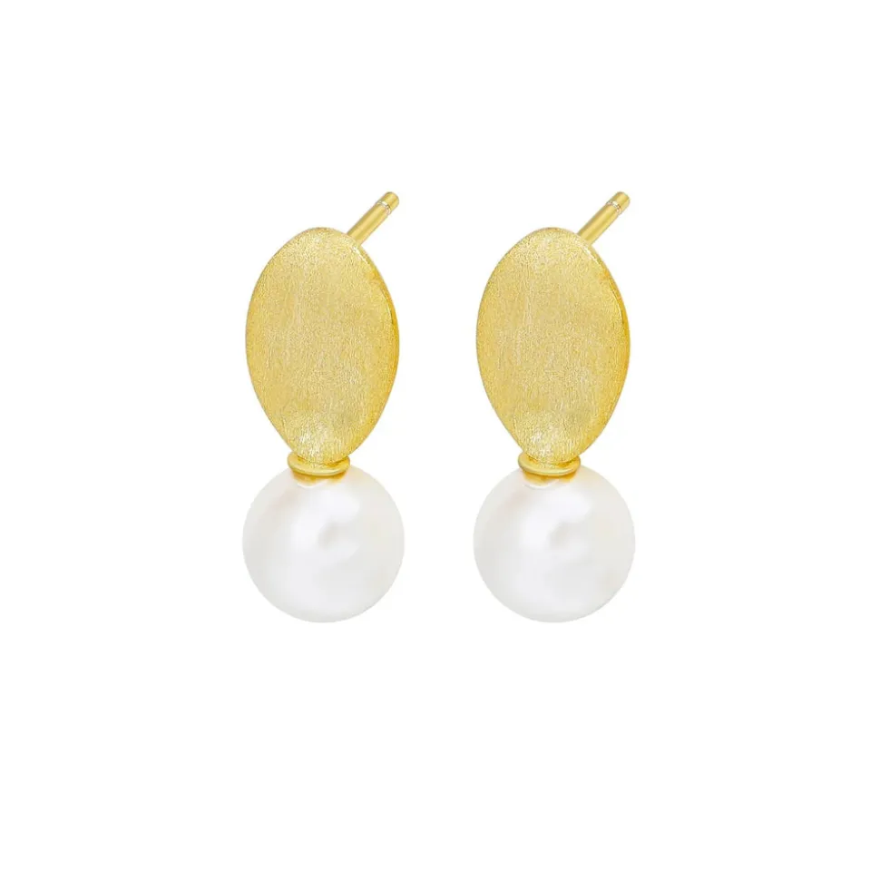 Silver Linings - Miro Pearl Earrings - Gold