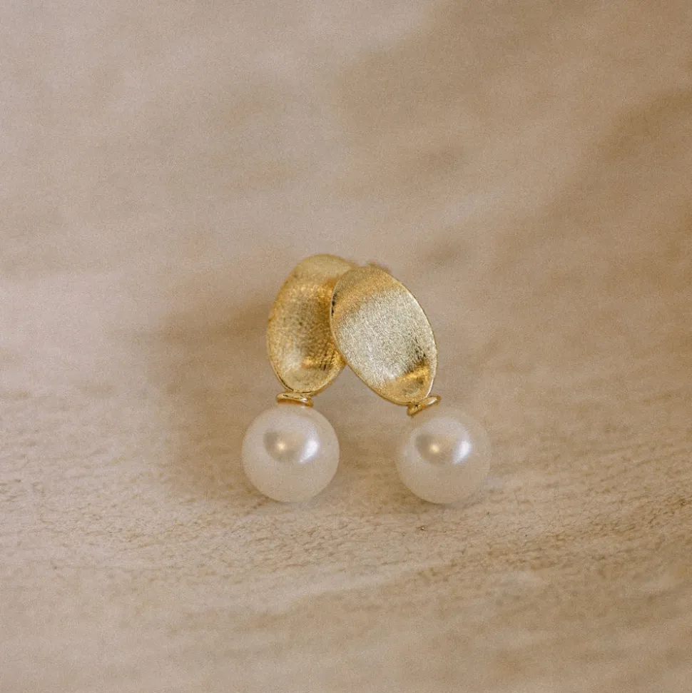 Silver Linings - Miro Pearl Earrings - Gold