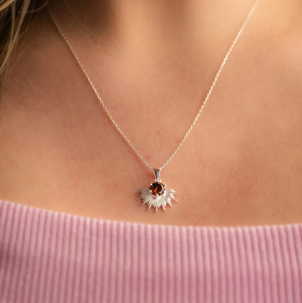 Silver Linings - Solace Necklace - Silver/Coffee